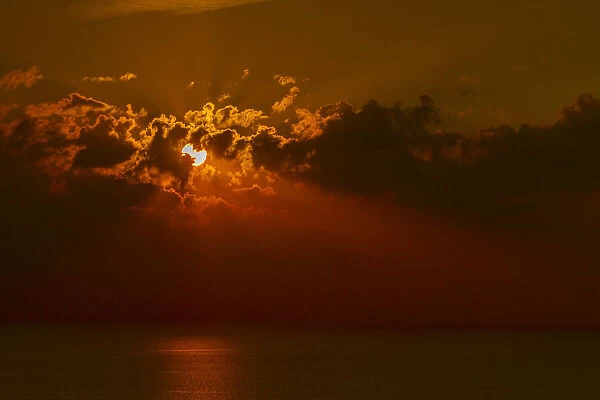 Sunrise over the sea, Rugen Island, Mecklenburg-Western Pomerania, Germany