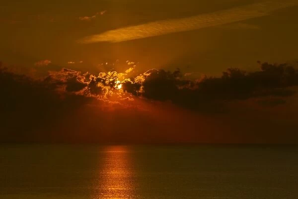 Sunrise over the sea, Rugen Island, Mecklenburg-Western Pomerania, Germany