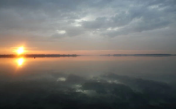 Sunrise, Veere Lake, near Kamperland, Zeeland, Holland, Netherlands, Europe