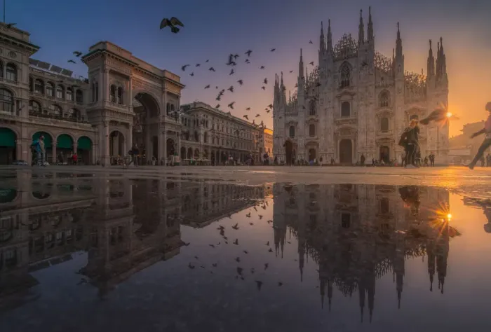 Framed Print : Sunrise view at Duomo cathedral Framed Print : Sunrise view at Duomo cathedral