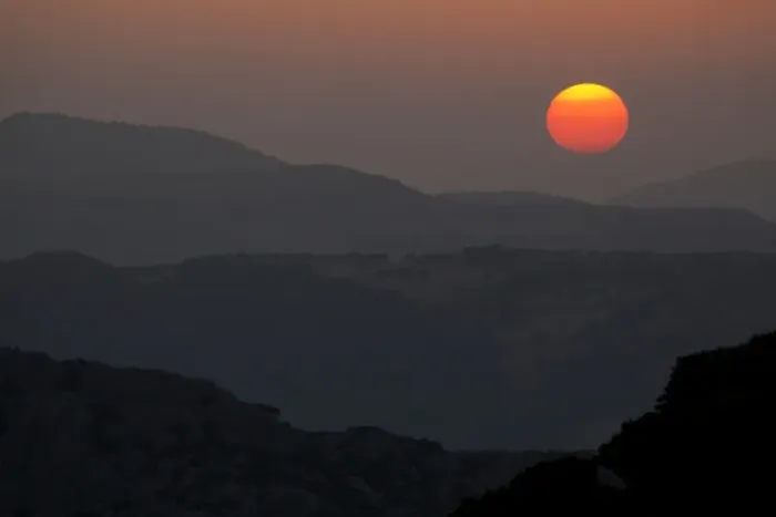 Framed Print : Sunset over Andalusian landscape, Ronda, Malaga province, Andalusia, Spain