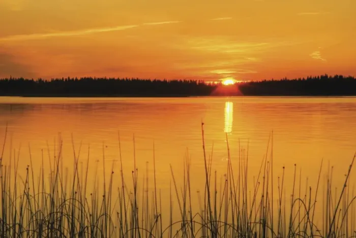 Framed Print : Sunset On Anglin Lake In Prince Albert National Park Framed Print : Sunset On Anglin Lake In Prince Albert National Park