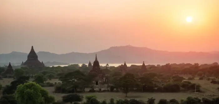 Framed Print : Sunset over Bagan, Myanmar Framed Print : Sunset over Bagan, Myanmar