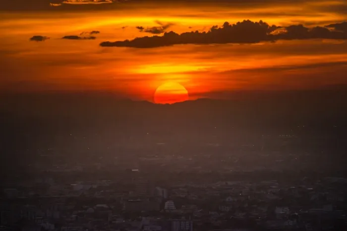 Framed Print : Sunset in city Framed Print : Sunset in city