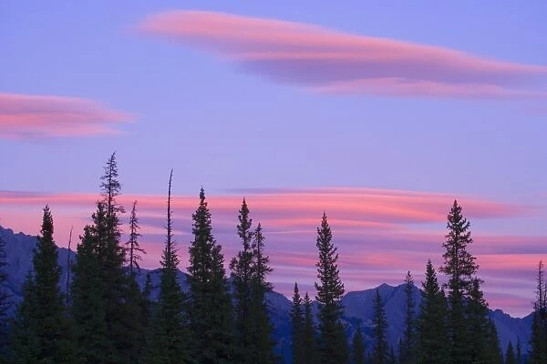 Sunset and clouds, Banff National Park, Alberta, Canada