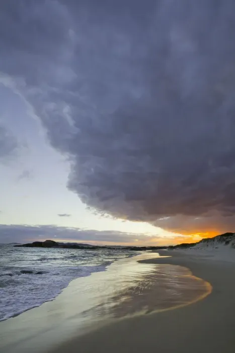 Framed Print : Sunset clouds and ocean surf, Australia Framed Print : Sunset clouds and ocean surf, Australia