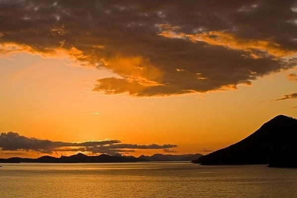 Sunset on the Dalmatian Coast, Dubrovnik area, Croatia