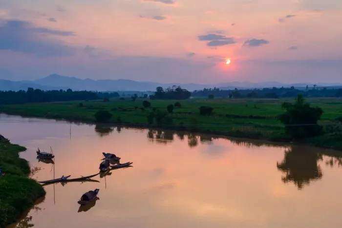 Framed Print : Sunset on Danh River, Vietnam Framed Print : Sunset on Danh River, Vietnam