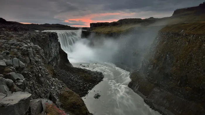 Framed Print : SUNSET AT DETIFOSS WATERFALL, ICELAND Framed Print : SUNSET AT DETIFOSS WATERFALL, ICELAND