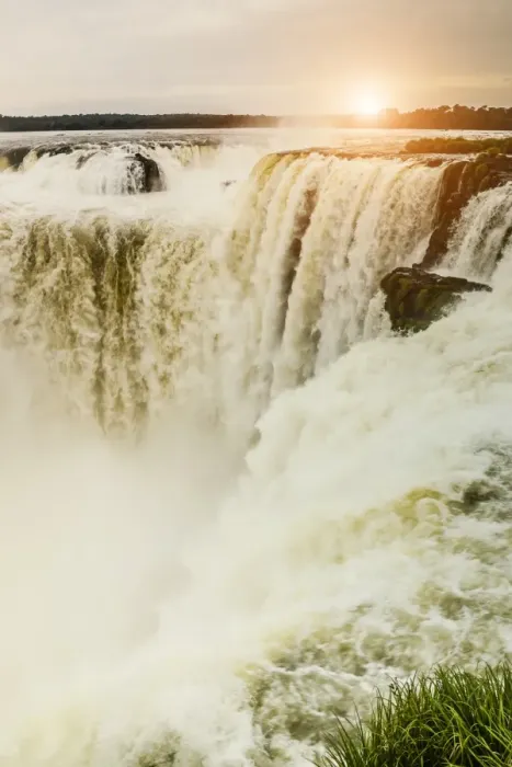 Framed Print : Sunset at Devils Throat in Iguazu National Park