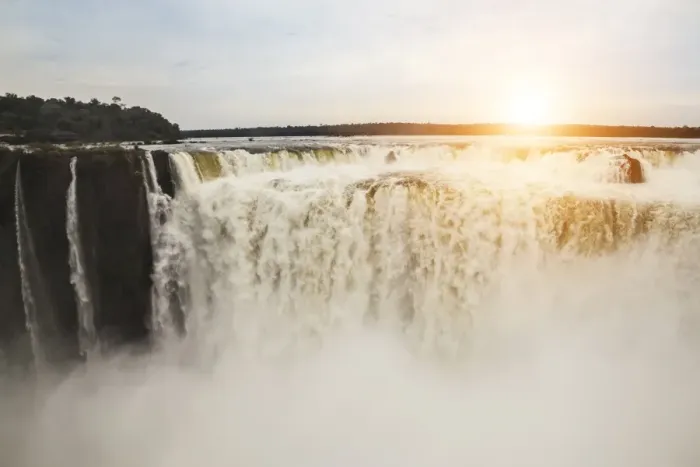 Framed Print : Sunset at Devils Throat in Iguazu National Park