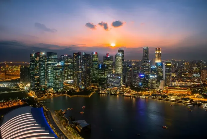 Framed Print : Sunset Downtown singapore Framed Print : Sunset Downtown singapore