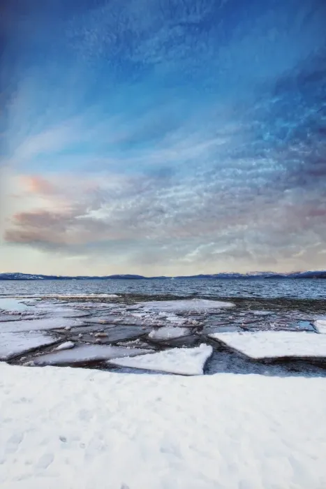 Framed Print : Sunset Over Frozen Lake Tahoe Framed Print : Sunset Over Frozen Lake Tahoe