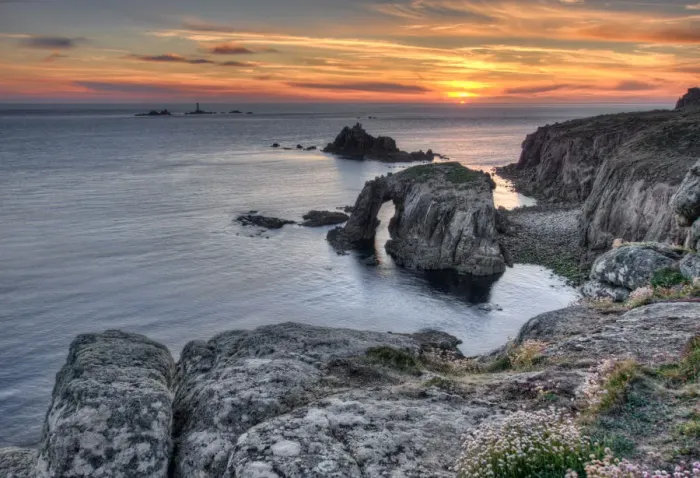 Framed Print : Sunset at Lands End, Cornwall, U. K Framed Print : Sunset at Lands End, Cornwall, U. K