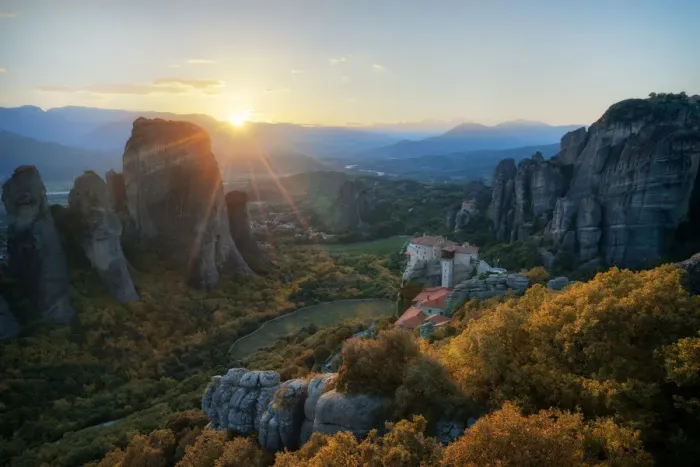 Framed Print : Sunset Meteora, Trikala, Thessaly, Greece Framed Print : Sunset Meteora, Trikala, Thessaly, Greece