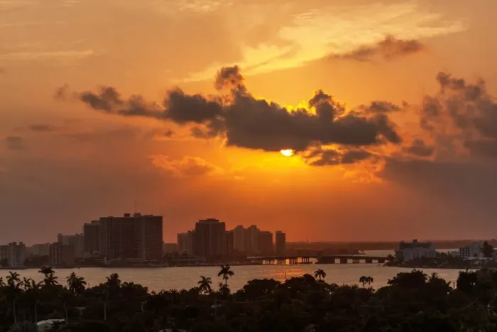 Framed Print : Sunset over Miami Beach, Florida, USA Framed Print : Sunset over Miami Beach, Florida, USA