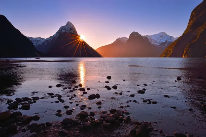 Framed Print : Sunset at Milford Sound Framed Print : Sunset at Milford Sound