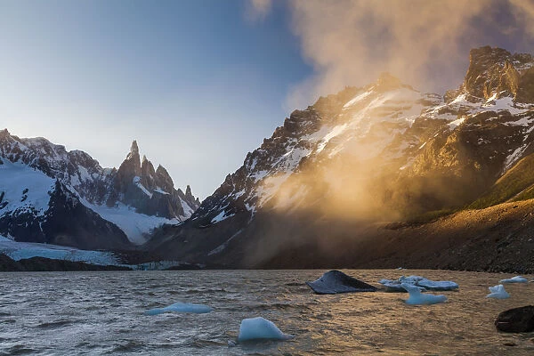 Sunset at the mountain Cerro Torre