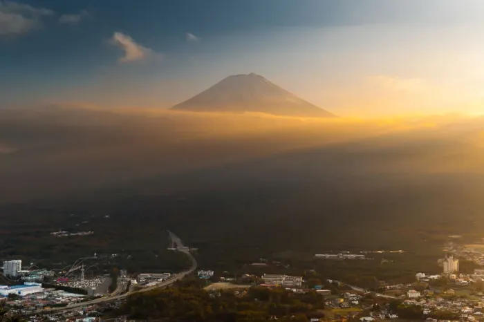 Framed Print : Sunset over Mt. Fujiyama Framed Print : Sunset over Mt. Fujiyama