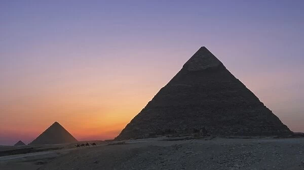 Sunset at the Pyramids, Giza, Cairo, Egypt