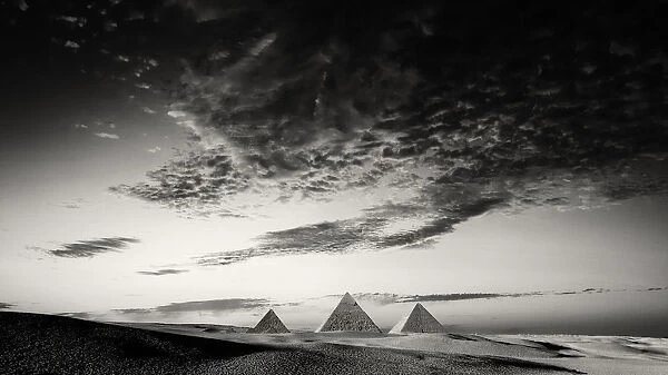Sunset at the pyramids, Giza, Egypt