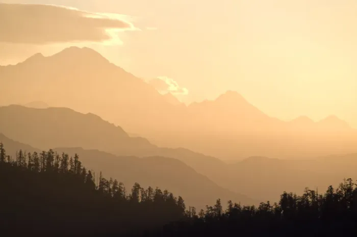 Framed Print : Sunset over rural mountain valley Framed Print : Sunset over rural mountain valley