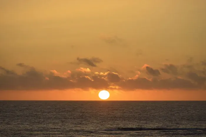 Framed Print : Sunset over the sea in El Golfo, Lanzarote, Canary Islands, Spain