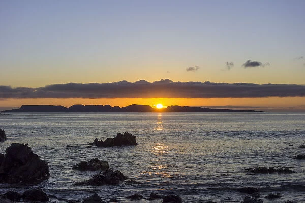 Sunset over the sea, Punta de Choros, Coquimbo Region, Chile