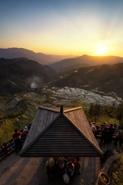 Framed Print : Sunset at Tiger Mount (Yuanyang rice terrace) Framed Print : Sunset at Tiger Mount (Yuanyang rice terrace)