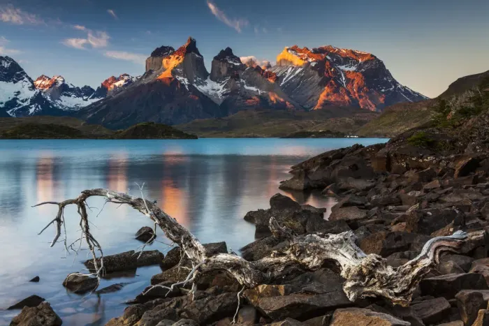 Framed Print : Sunset in Torres del Paine National Park, Chile Framed Print : Sunset in Torres del Paine National Park, Chile