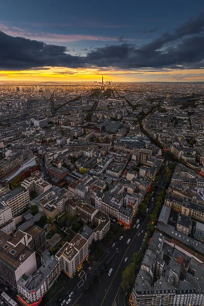 Sunset view of Paris