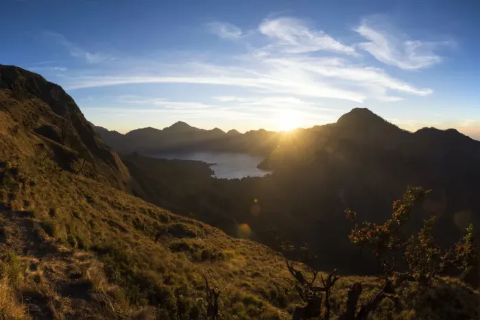 Framed Print : Sunset view over Rinjani Volcano Framed Print : Sunset view over Rinjani Volcano