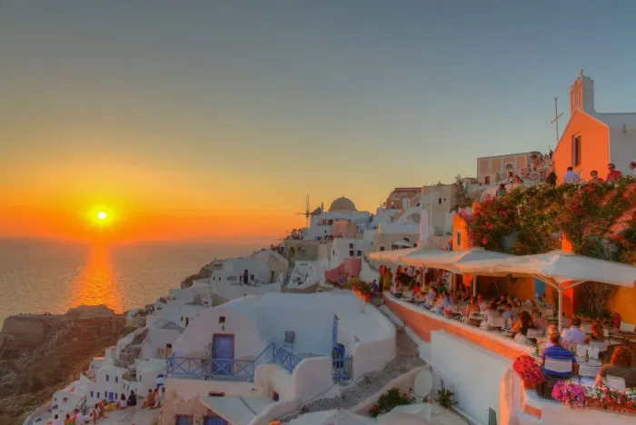 Framed Print : Sunset view from in Santorini Framed Print : Sunset view from in Santorini