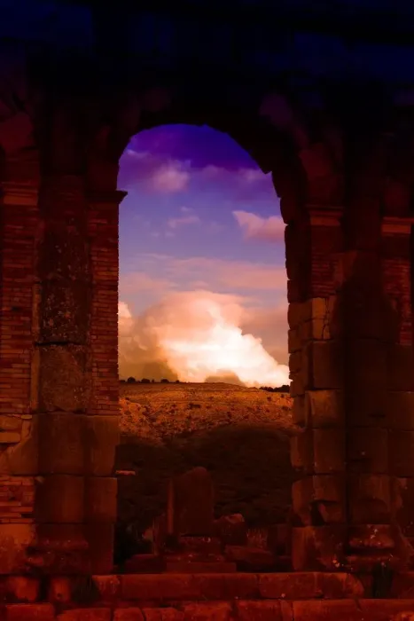 Framed Print : Sunset at Volubilis Morocco Framed Print : Sunset at Volubilis Morocco
