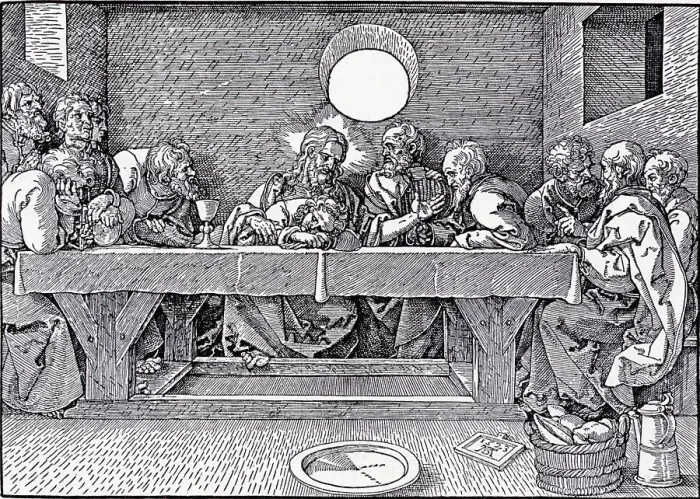 Framed Print : The Last Supper Albrecht Durer Woodcut