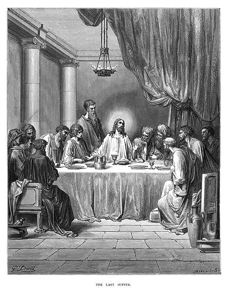 The last supper engraving 1870