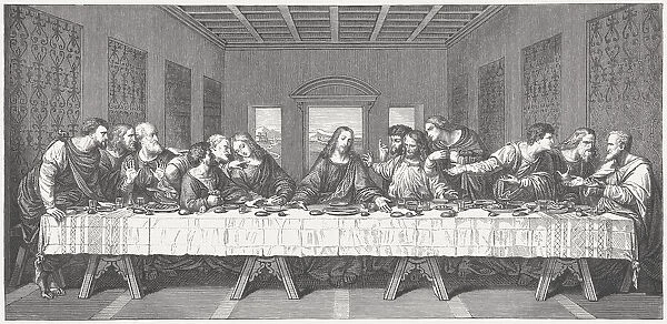 Last Supper, by Leonardo da Vinci, wood engraving, published 1873
