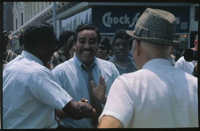Framed Print : Supporter Congratulating Charles Rangel Framed Print : Supporter Congratulating Charles Rangel