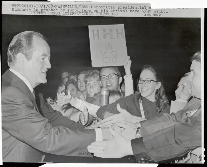 Framed Print : Supporters Greeting Hubert Humphrey Framed Print : Supporters Greeting Hubert Humphrey