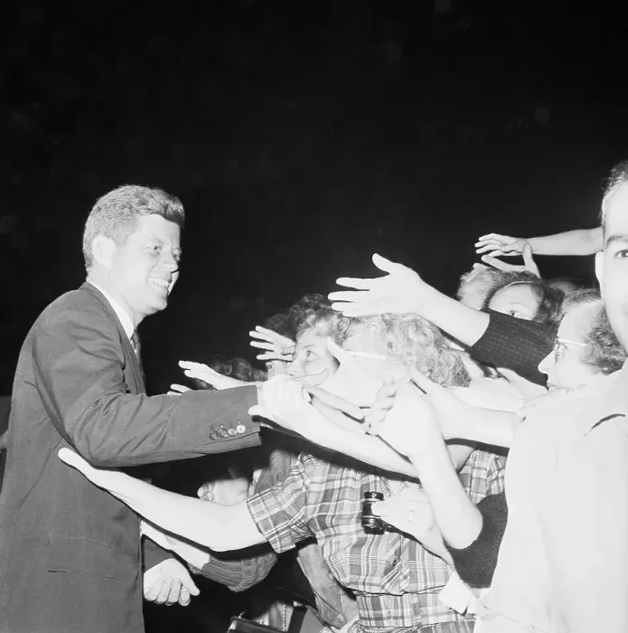 Framed Print : Supporters Reaching for John F. Kennedy Framed Print : Supporters Reaching for John F. Kennedy