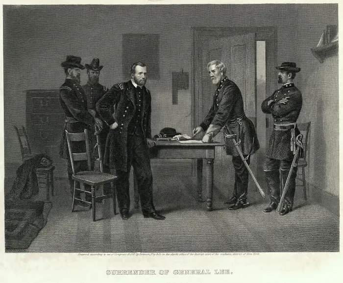 Framed Print : Surrender of General Lee Illustration Framed Print : Surrender of General Lee Illustration