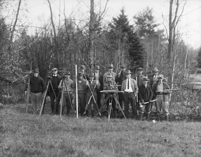 Framed Print : Surveyors Stand with Tools Framed Print : Surveyors Stand with Tools