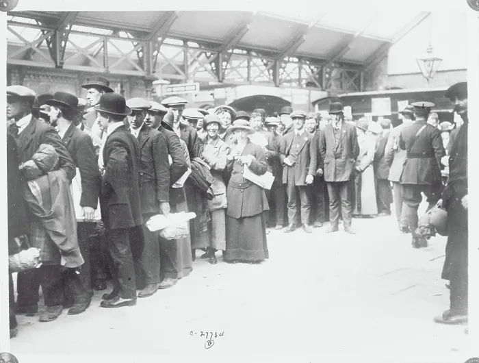 Framed Print : Survivors Waiting to Proceed to London Framed Print : Survivors Waiting to Proceed to London