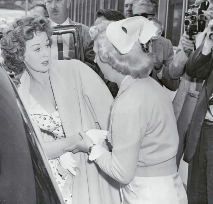 Framed Print : Susan Hayward Leaving Hospital Framed Print : Susan Hayward Leaving Hospital