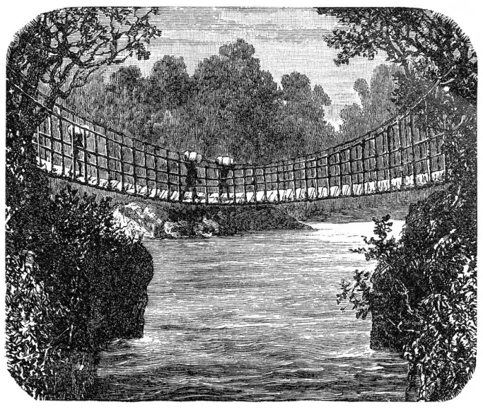 Framed Print : Suspension bridge in Africa Framed Print : Suspension bridge in Africa