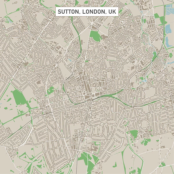 Sutton London UK City Street Map