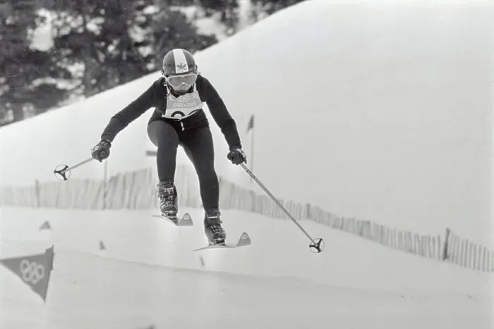 Framed Print : Suzanne Chaffee Skiing During Winter Olympics Framed Print : Suzanne Chaffee Skiing During Winter Olympics