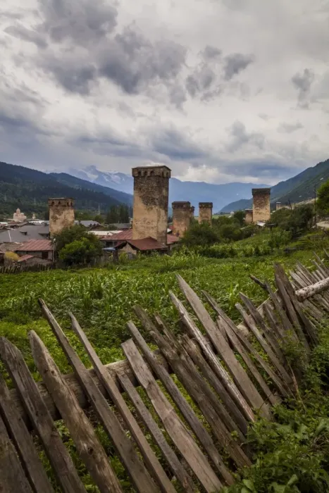 Framed Print : Svan towers in the town of Mestia. Georgia Framed Print : Svan towers in the town of Mestia. Georgia