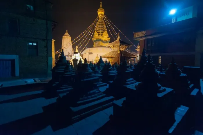 Framed Print : Swayambhunath night Framed Print : Swayambhunath night