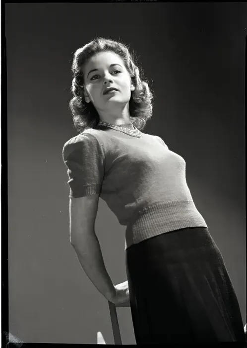 Framed Print : Sweater Girl In Typical Pose Framed Print : Sweater Girl In Typical Pose
